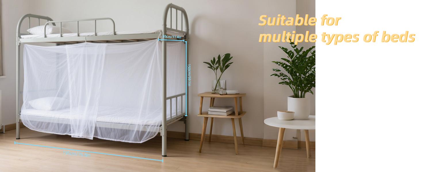 4 Corners Net for Bed,White Net para Mosquiteros for Bunk Beds,Dorm Twin Bed,Tight Weave Insect Netting,for Camping Home,Dormitory,Housing Bed Bug Protection(2m*1.5m)