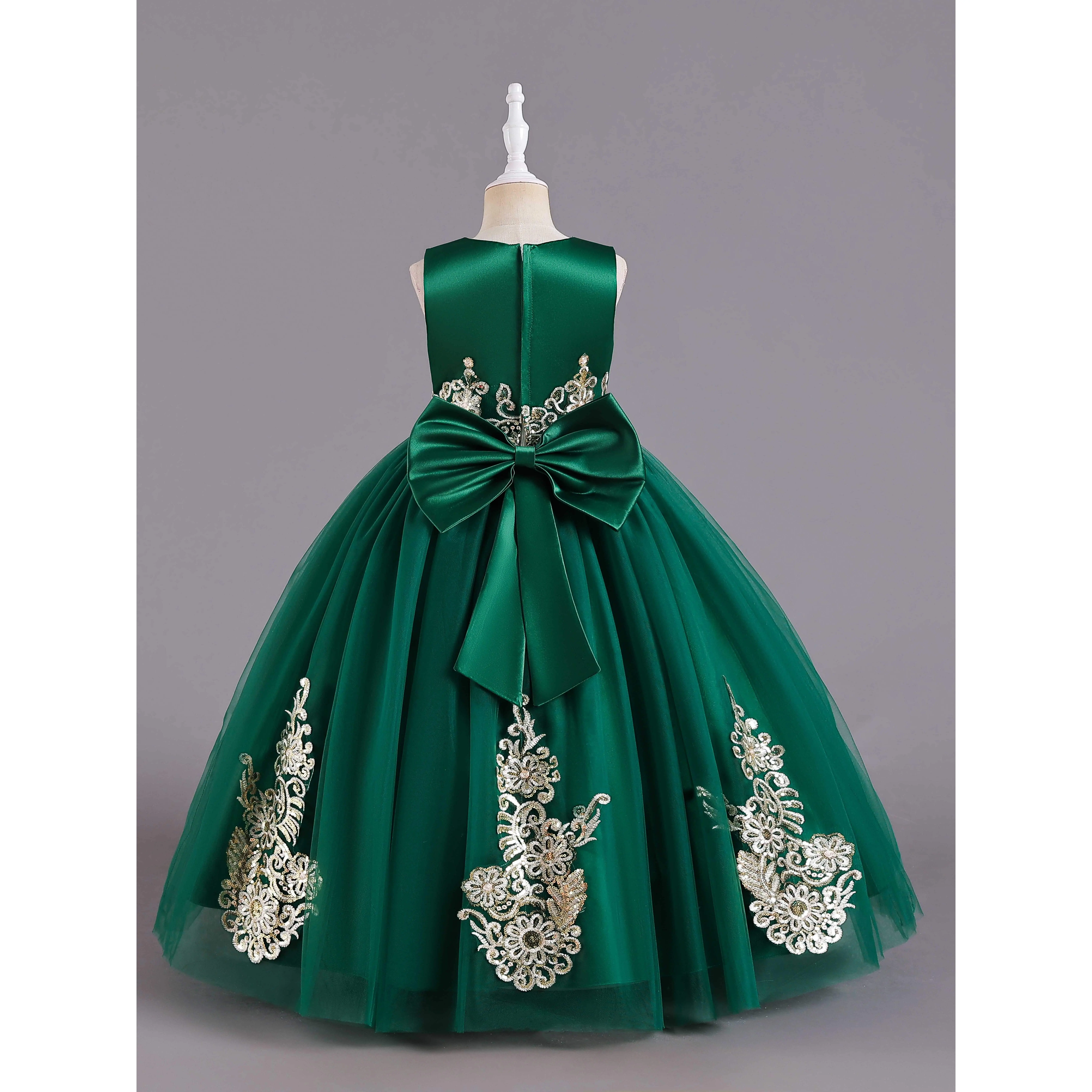 Girl's Dress, Princess Dress, Sequin Skirt Gown, Party Lace Long Dress, Flower Girl Dress.