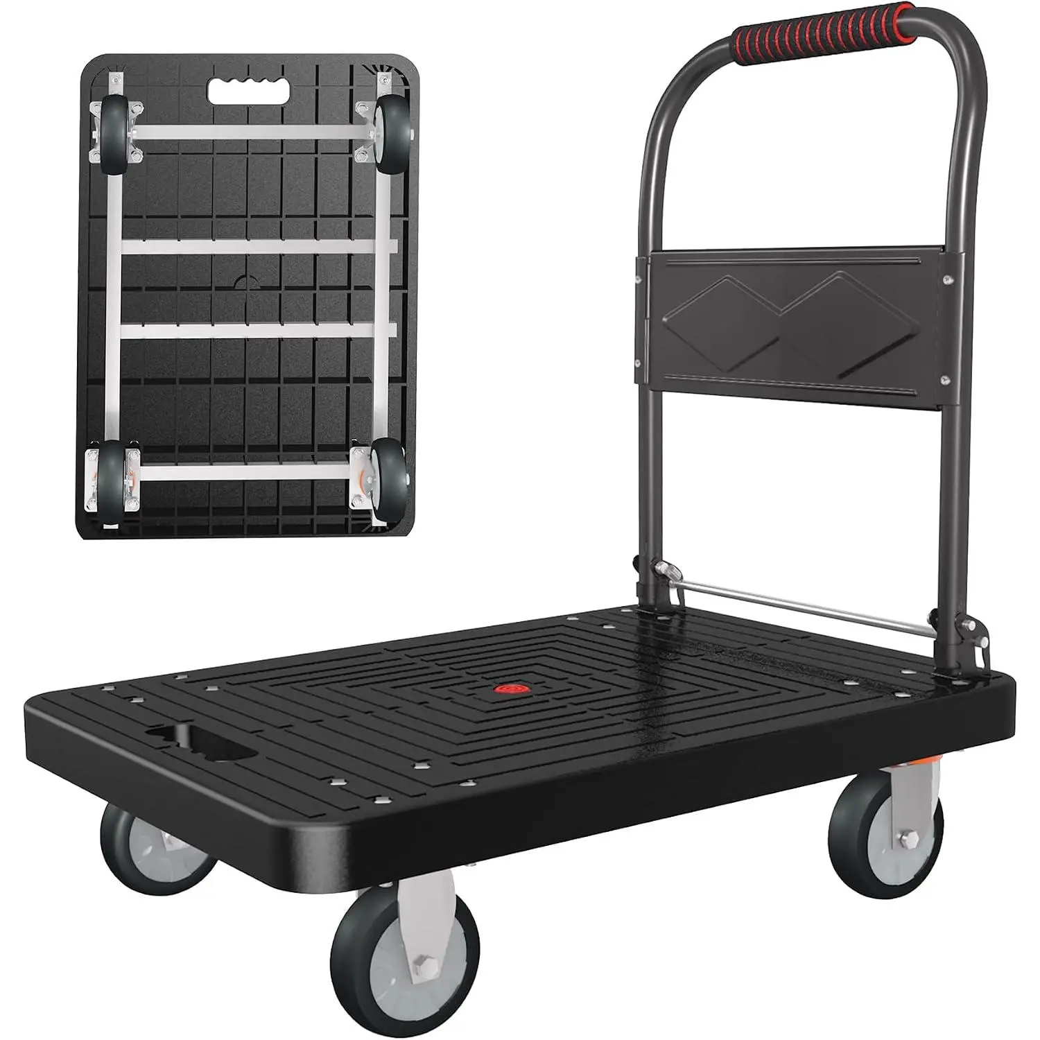 1000lbs Foldable Platform  Heavy-Duty Hand Cart with Swivel Wheel