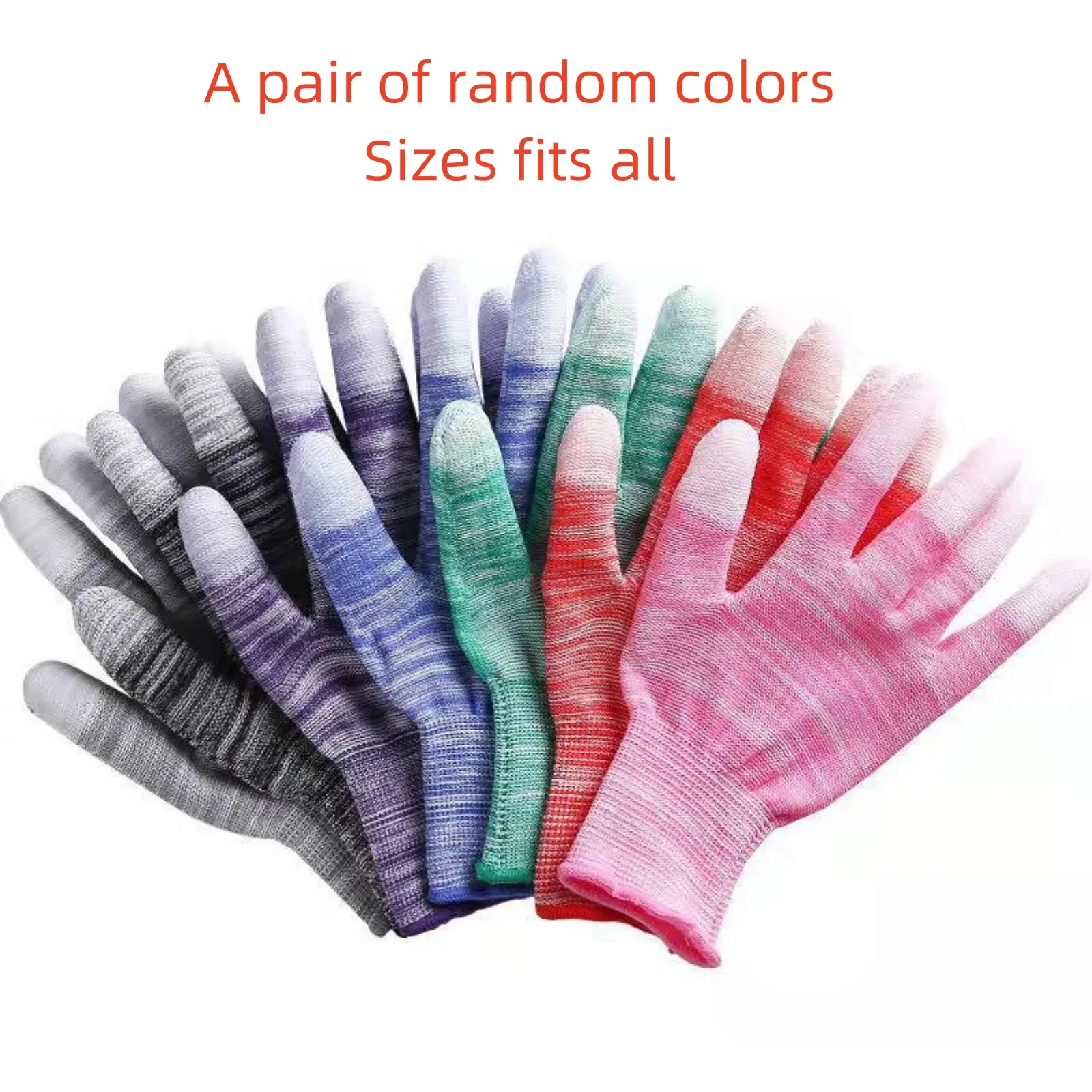 1pc zebra striped gloves, PU coated finger and palm gloves, anti-static, anti-slip, nylon carbon fiber gloves, art anti-slip wear-resistant gloves, work labor cleaning gloves, random colors