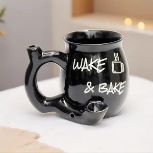 New Ceramic Mug Coffee Cup Milk Breakfast Beer Cup, Multi-Functional High-Temperature Resistant Ceramic Water Cup, Smoking Pipe Cup, Ceramic Coffee Mugs