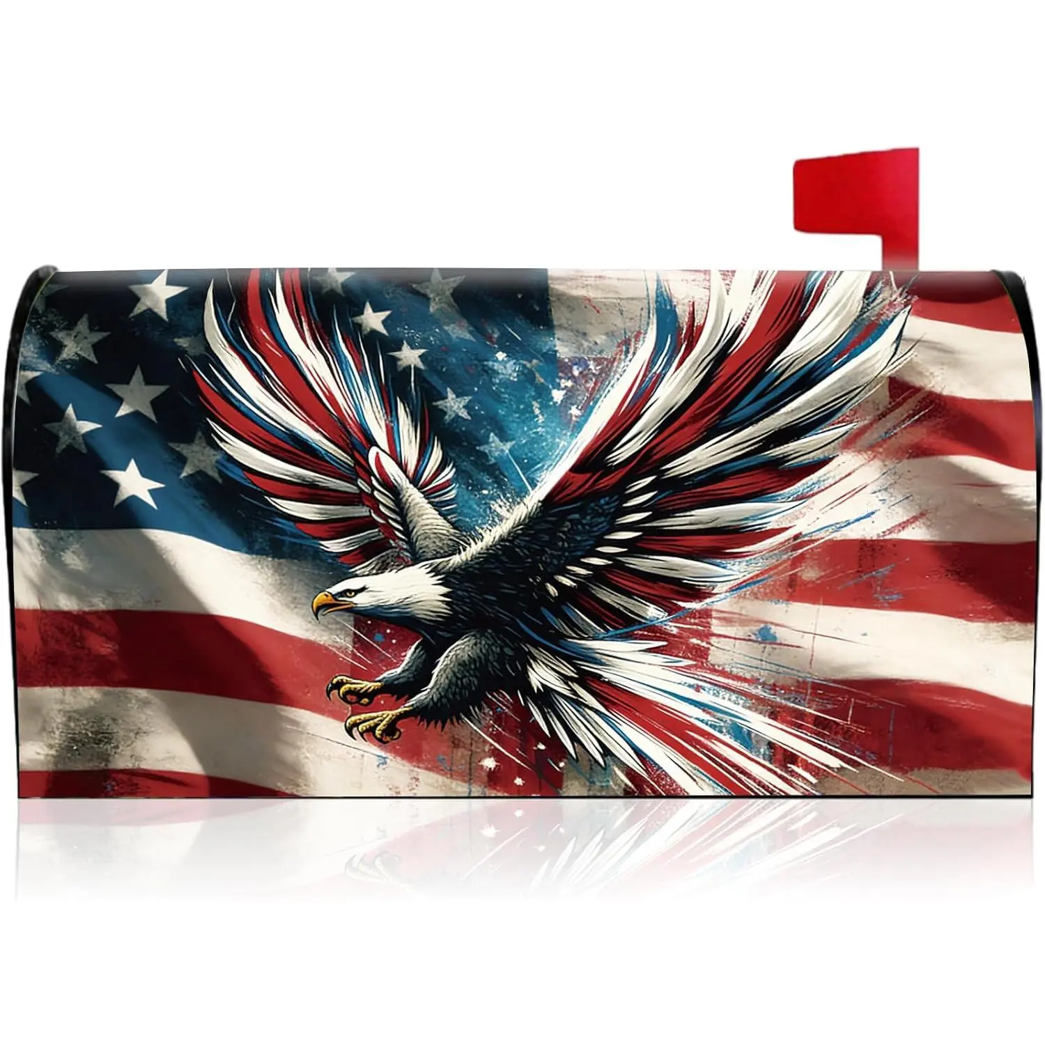 Magnetic Mailbox Cover, 21" x 18" Standard Size, 4th of July American Flag Mail Box Cover, Independence Day Festival Outdoor Yard Garden Home Decor