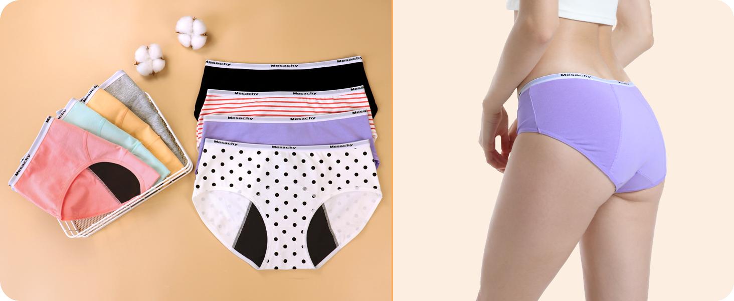 SUNDAY MIRTH Teens Girls Period Underwear Kids Period Panties Menstrual Leakproof Protective Underwear for Teens Cotton Briefs