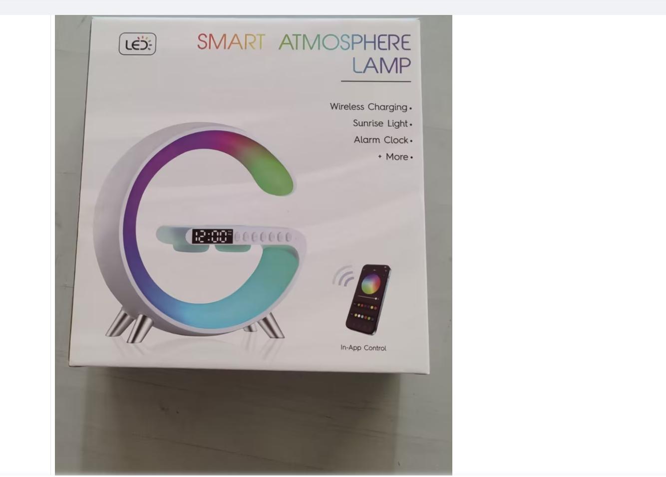 New Intelligent G Shaped LED Lamp Bluetooth Speake Wireless Charger Atmosphere Lamp App Control For Bedroom Home Decor