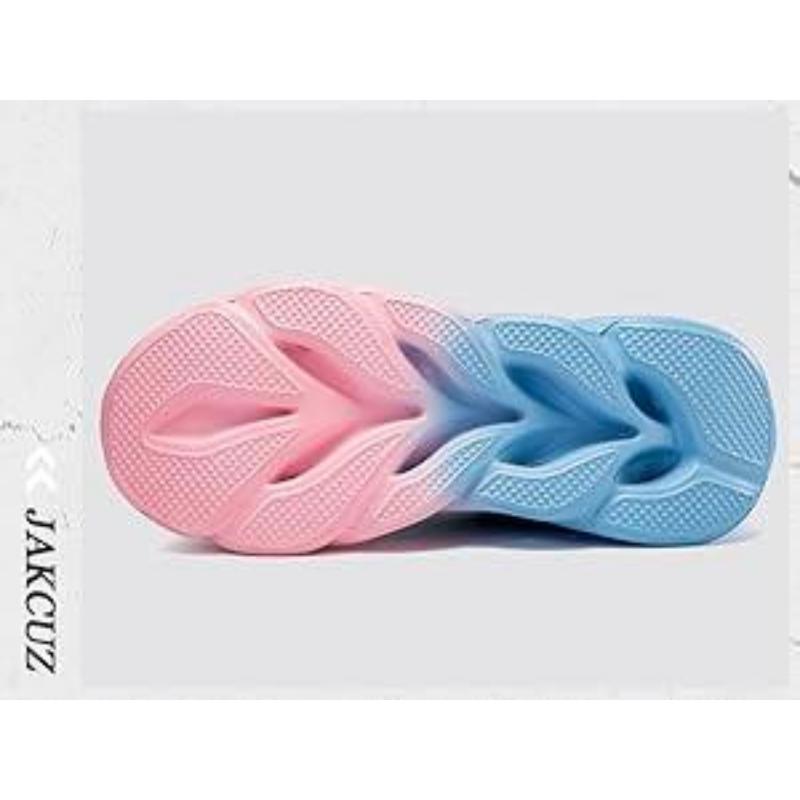 (New)Men's Large Breathable Mesh Athletic Running Shoes - Shock absorbent, soft-soled sneakers, white/grey and blue/pink gradients, lace-up low top, perfect for casual and travel workout