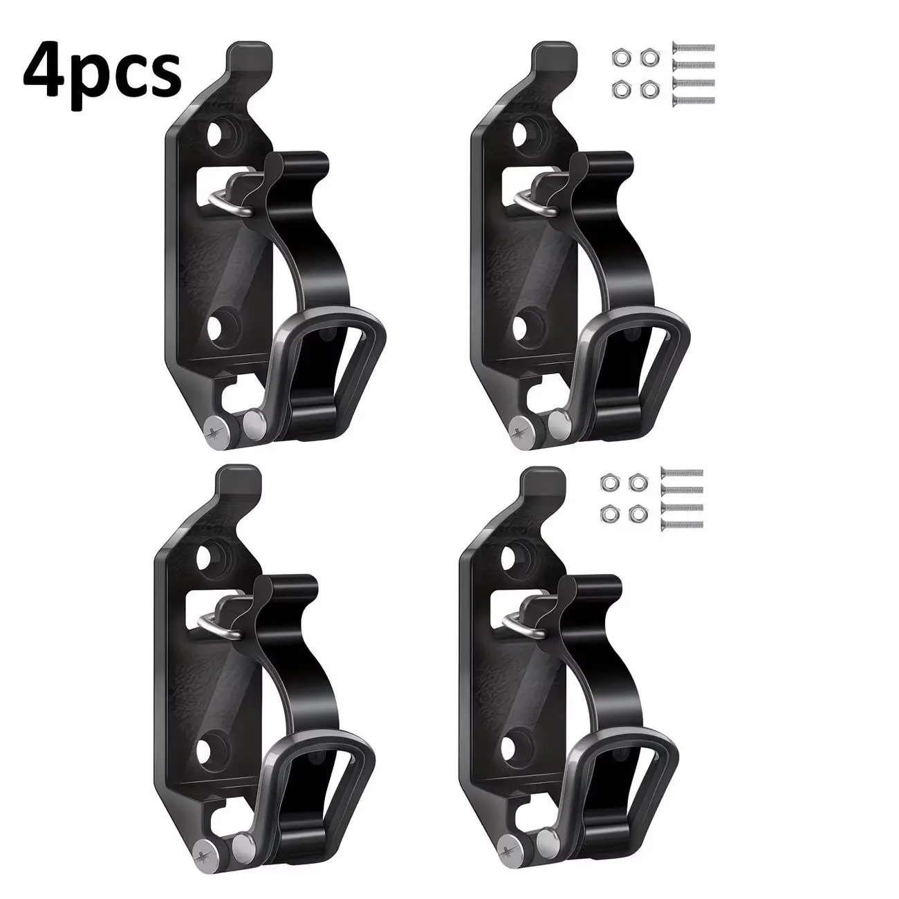 4-Piece Metal Quick Release Shovel Bracket, Rubber Clip, Corrosion Resistant, Flexible Mounting, Ideal for Trucks, Boats, Off-Road Vehicles, Metal Brackets