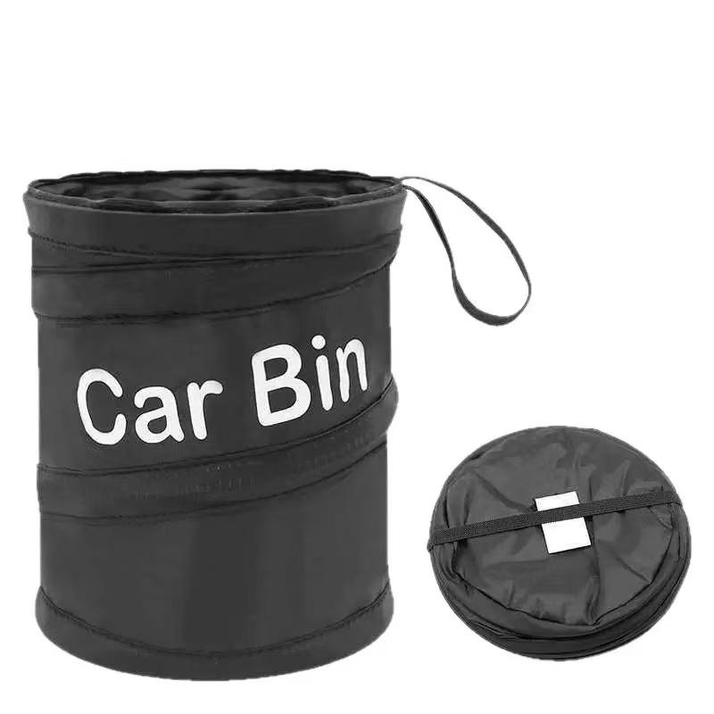 Foldable waterproof car trash bin, pops open in one second and doesn't take up space, multifunctional storage bin for car, camping, and home use