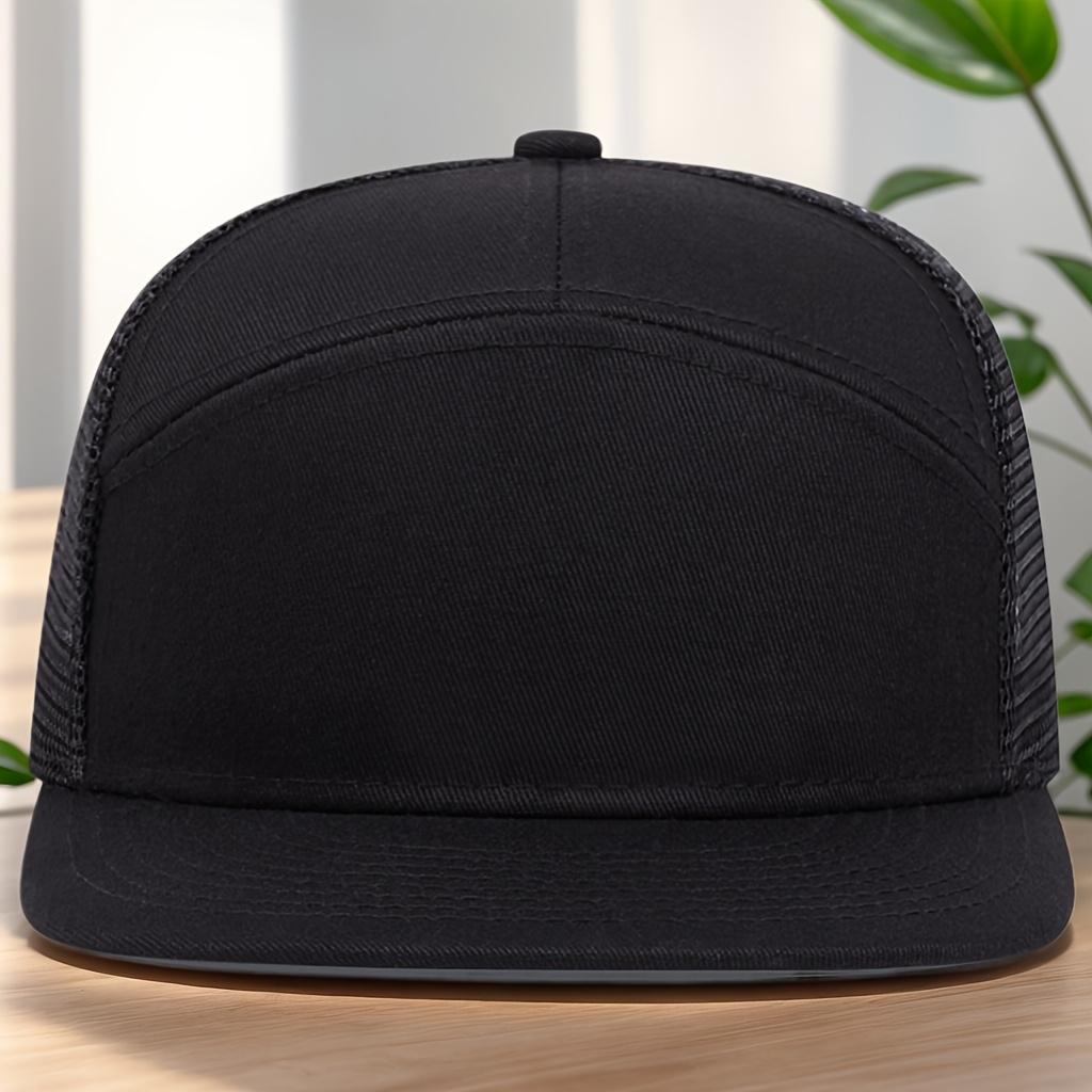 Fashionable and simple seven-piece spliced smooth board baseball cap for men and women, outdoor mesh fabric, summer flat edge mesh cap, casual and versatile