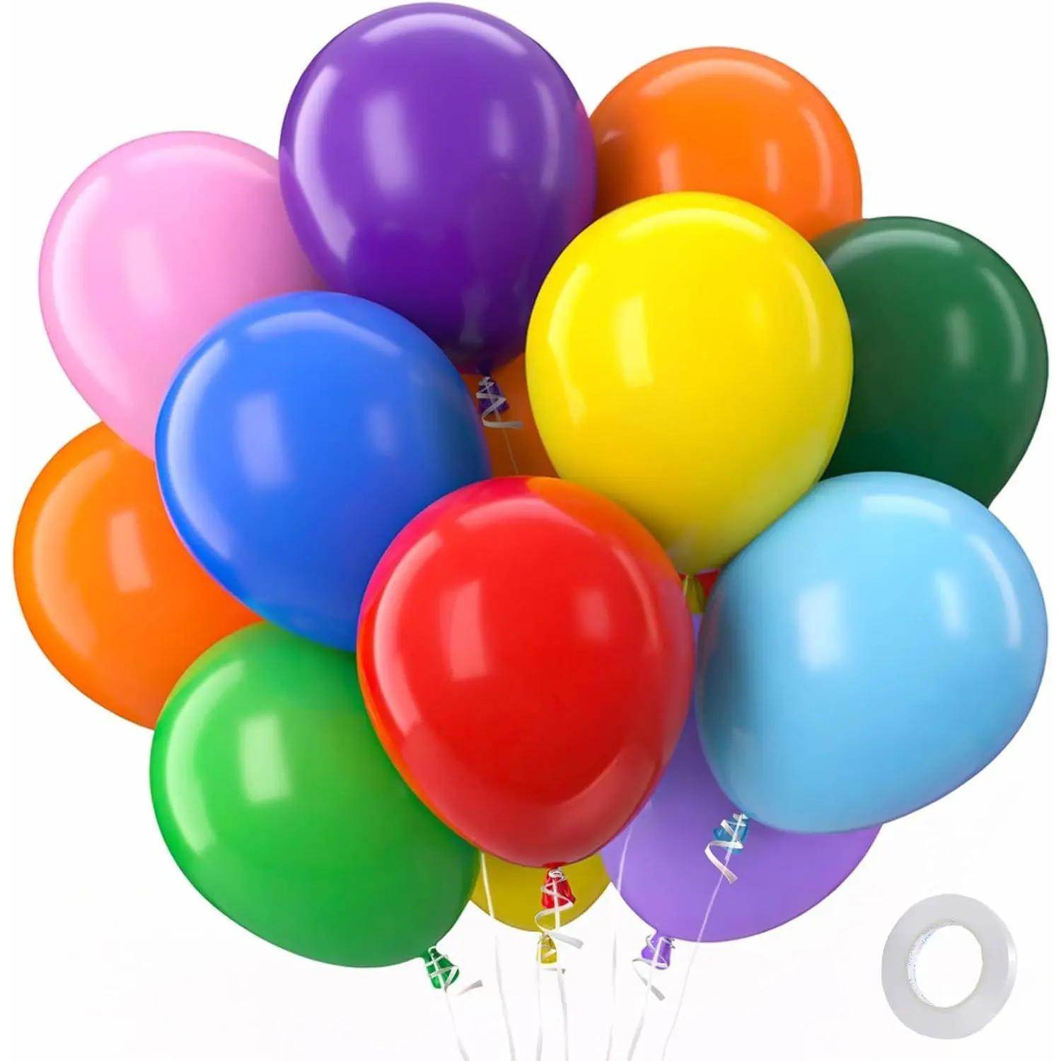 100 Pack 12 Inch Assorted Colors Bright Rainbow Round Latex Balloons for Birthday, Bridal Shower, Baby Shower, Anniversary, Wedding Party Decorations, Arch GarlandGift