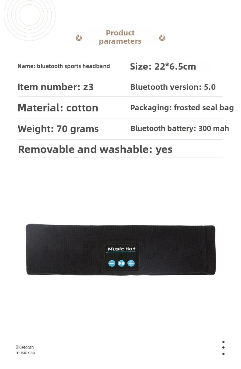 Wireless bluetooth headscarf outdoor fitness sweat-absorbing headset music call outdoor knitting bluetooth headband