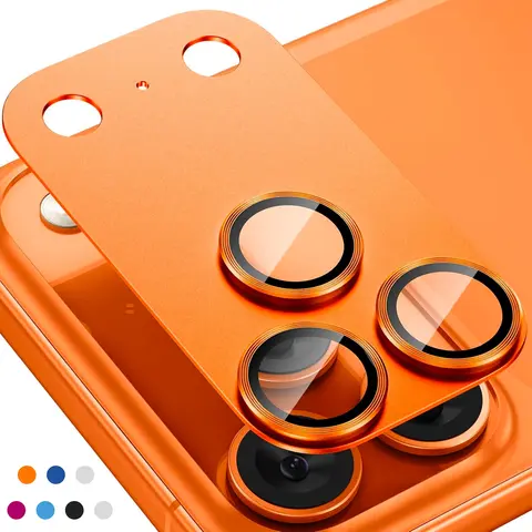 Aluminum Alloy Lens Protector for iPhone 17 Pro / iPhone 17 Pro Max / iPhone 18 Pro / iPhone 18 Pro Max, 9h Tempered Glass, Anti-Scratch, Matte Finish, No Fingerprints, Easy Installation