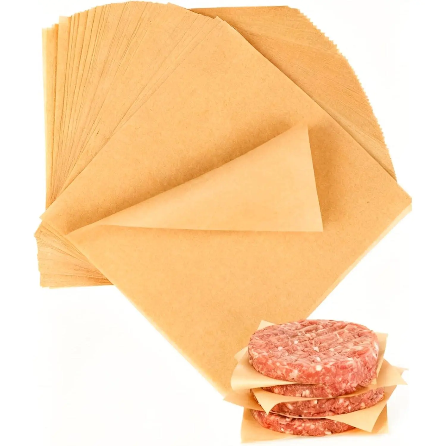 100 count Hamburger Patty Paper 6''x6'' Non-Stick  Paper Squares Sheets Wax Paper Squares for Patty Seperate, Burger Press, Cookies, Microwave, Oven, Freezer