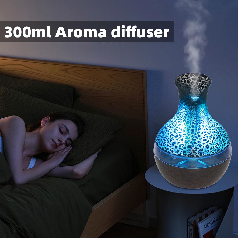 Remote Control Aromatherapy Diffuser 300ML with 2 Essential Oils USB Cold Mist Humidifier 7-Color Lights Super Quiet for Home Office Ideal Gift Remote Control Aromatherapy Diffuser 300ML with 2 Essential Oils USB Cold Mist Humidifier 7-Color Lights Super Quiet for Home Office Ideal Gift