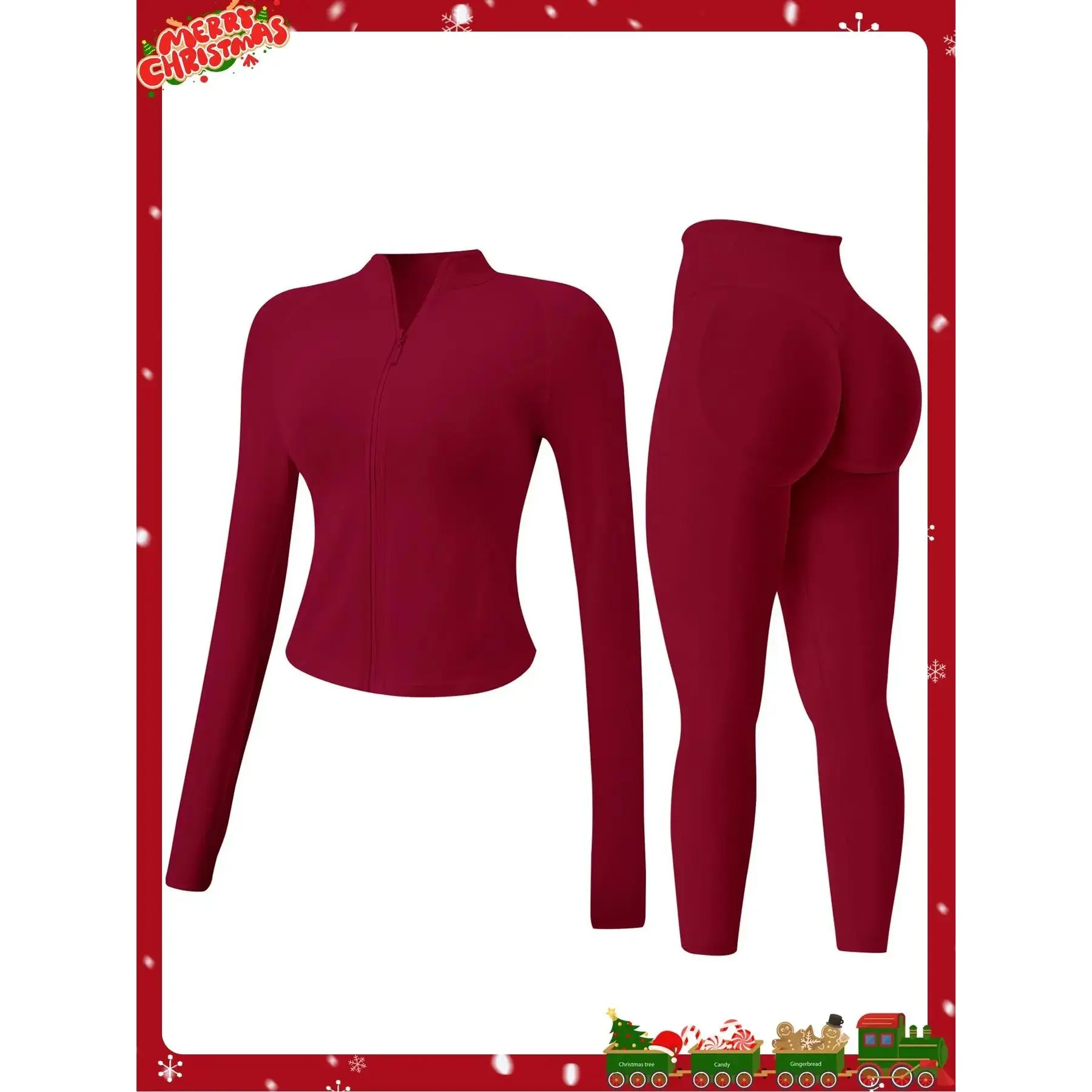 Women's 2-piece Tracksuit set, Seamless Stand-collar Zipper Windproof Slim Warm Long Sleeve Top & Tight Hip Lifting Pants, Quick Dry Stretchy Breathable with Thumb Holes, Sweatsuit set, Sweatsuit Outfits, Athletic Activewear Tracksuits, Workout Sets Women