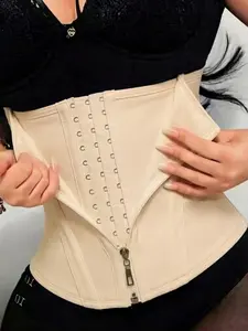 1 Count Women's Taming Girdle, Fajas, Zipper & Hook Dual Closure Waist Shaping Shapewear Belts, Abdomen Compression Waist Cincher, Waist Trainer, Reinforced Boning Tight Fit Corset, Ideal For Everyday Use, Special Events, Travel & All Life Scenarios
