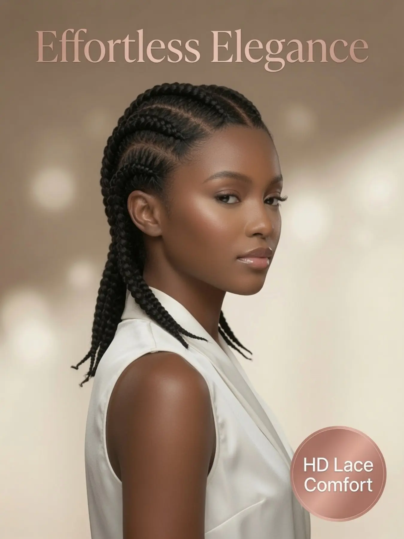 14 Inch Ready to Wear Box Braids Wig, HD Full Lace Front Braided Wig, Synthetic Lace Wig, Pre-Braided Cornrow Wigs for Women, Stylish Hair Accessory
