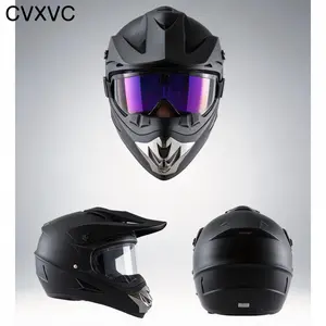 CVXVC Adult Off-Road Motorbike Full Face Helmet, Durable Protective Gear Bundle with Dirt Bike/UTV Goggles, Gloves, Face Mask, Matte Black DOT-Certified Motorcycle ATV Helmet Protective Gear,summerwins
