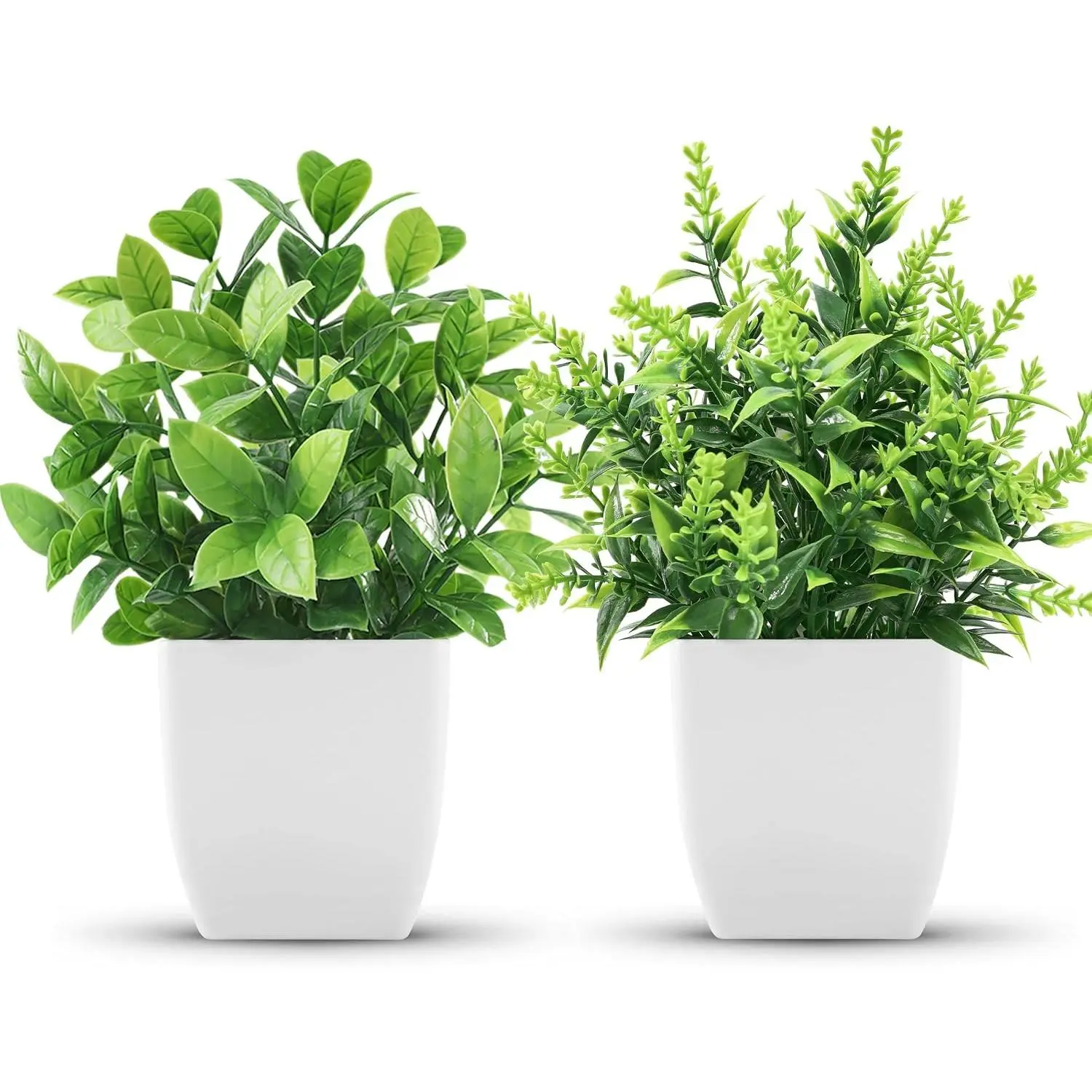 2 Pack   Small Faux Artificial Small Potted  Indoor for Room  Office  Bathroom Decor