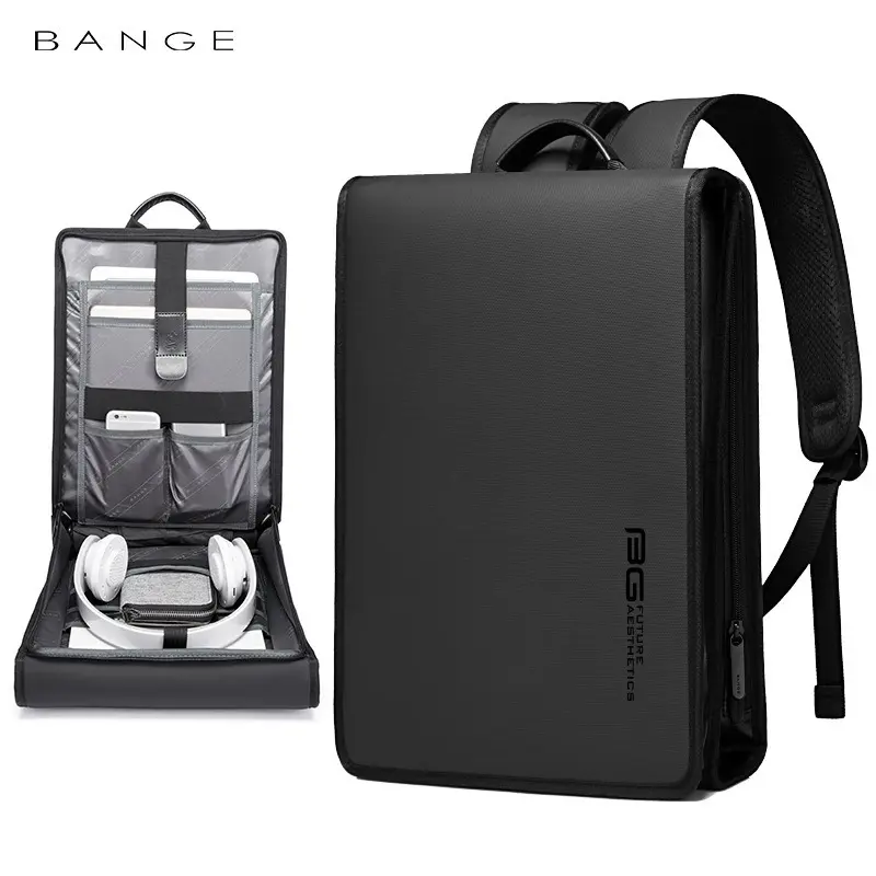 Bange new men's backpack light and thin business computer backpack college student waterproof casual schoolbag backpack College Laptop Backpack