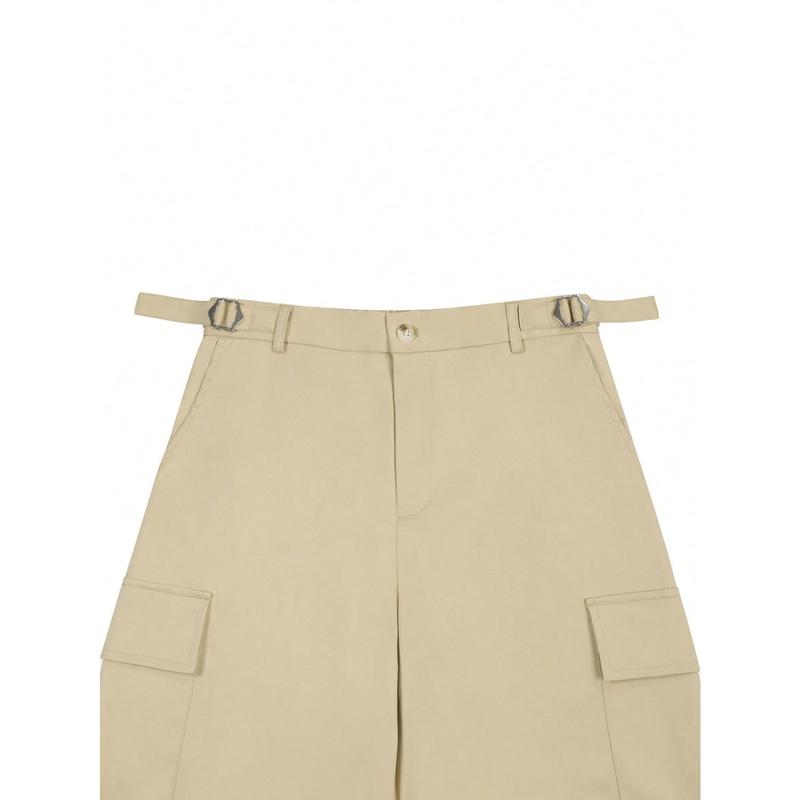 Men's Multi Pocket Cargo Pants, Baggy Pants, Straight Leg Casual Streetwear Outfits