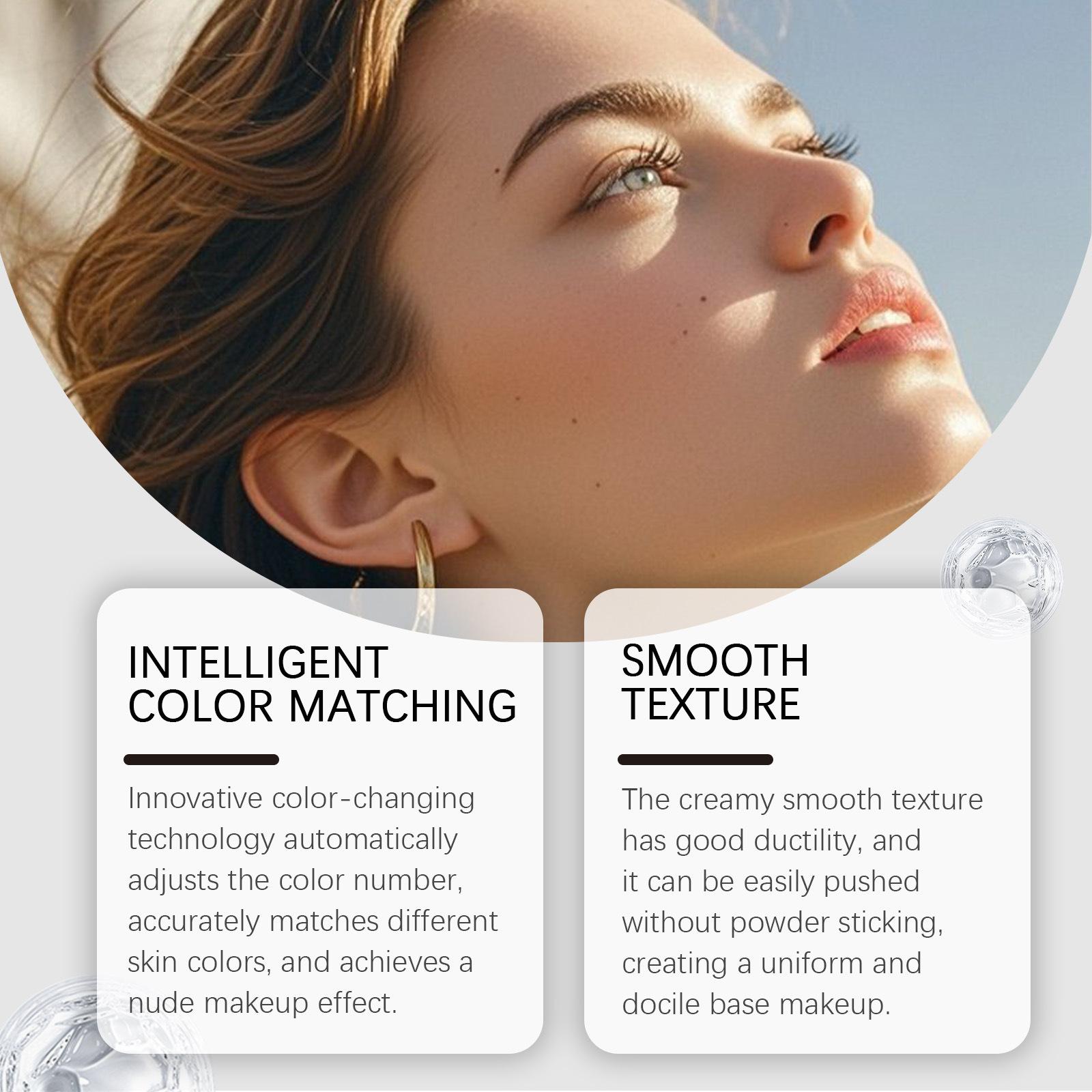 2-in-1 color-changing foundation stick, matte and clear foundation, light makeup, natural and docile, suitable for oily skin and dry skin