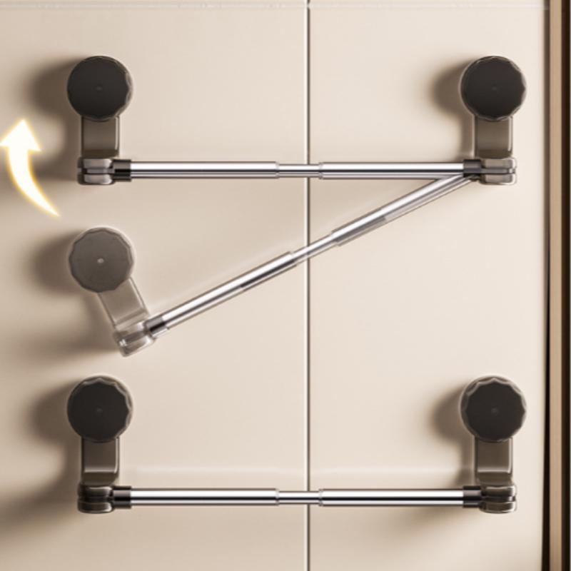 [JULIANG]Suction Cup Towel Rack for Bathroom No Hole Installation Stretchable Towel Rod Space Saving Bath Towel Organizer Practical Suction Space Saving Design Multipurpose Usage Gift Ready Durability Assurance