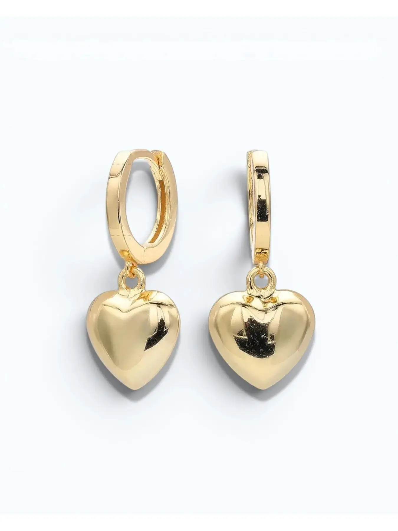 Heart Dangle Hoop Earrings Minimalist Glossy Love Heart Drop Huggie Hoops Trendy Women Daily Stackable Jewelry Valentine Summer Christmas Gift For Her