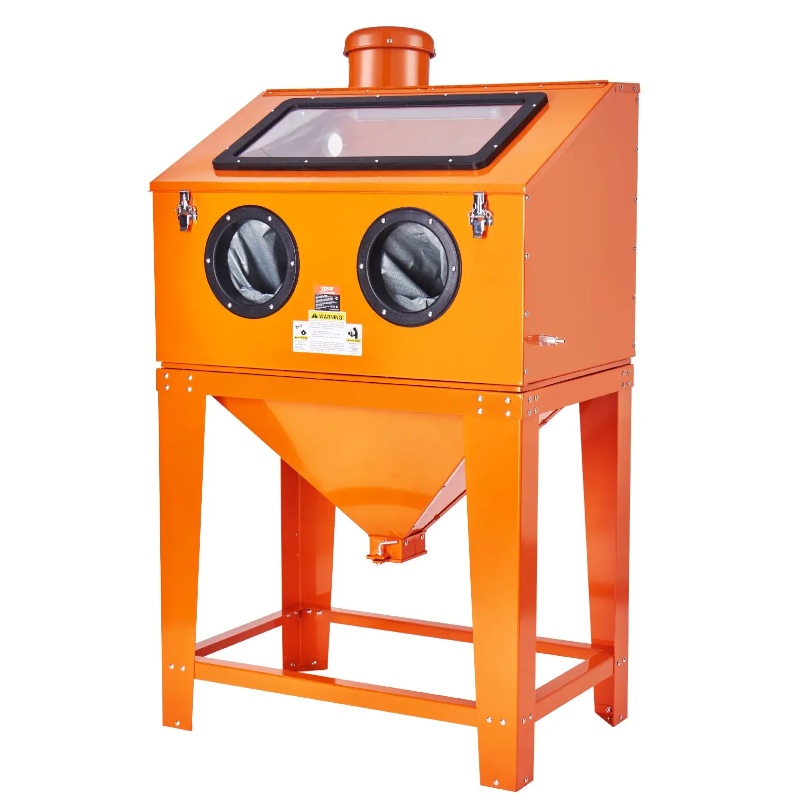 【Summerfinds】VEVOR 90 Gallon Sandblasting Cabinet with 1.8 Gallon Dust Collection System, 40-120PSI Sand Blasting Cabinet with Stand, Heavy Duty Sand Blaster with Blasting Gun 4 Nozzles for Paint, Rust Removal
