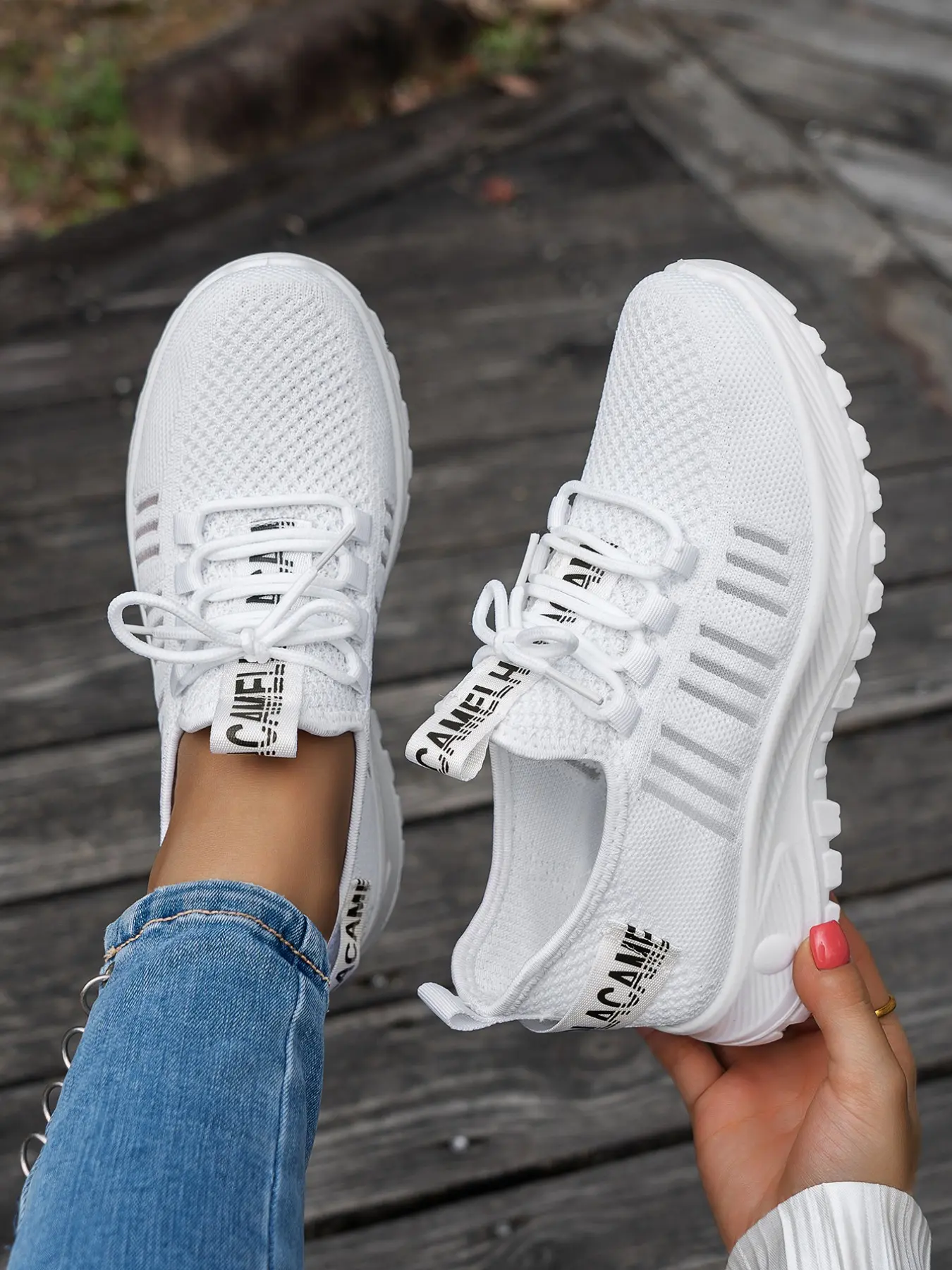 Women's 2026 New Casual Sporty Sneakers, Lightweight Hollow Out Textile Shoes, Comfortable Flatforms, Casual Walking Sneakers for Spring & Fall Outdoor Activities