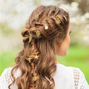 200 Hair Beads for Women Braids, Loc  for Hair, Dreadlocks Accessories, Metal Gold Sier Clips Cuffs Coils Shells Rings for Hair Braiding Beard Decoration for Girls Women