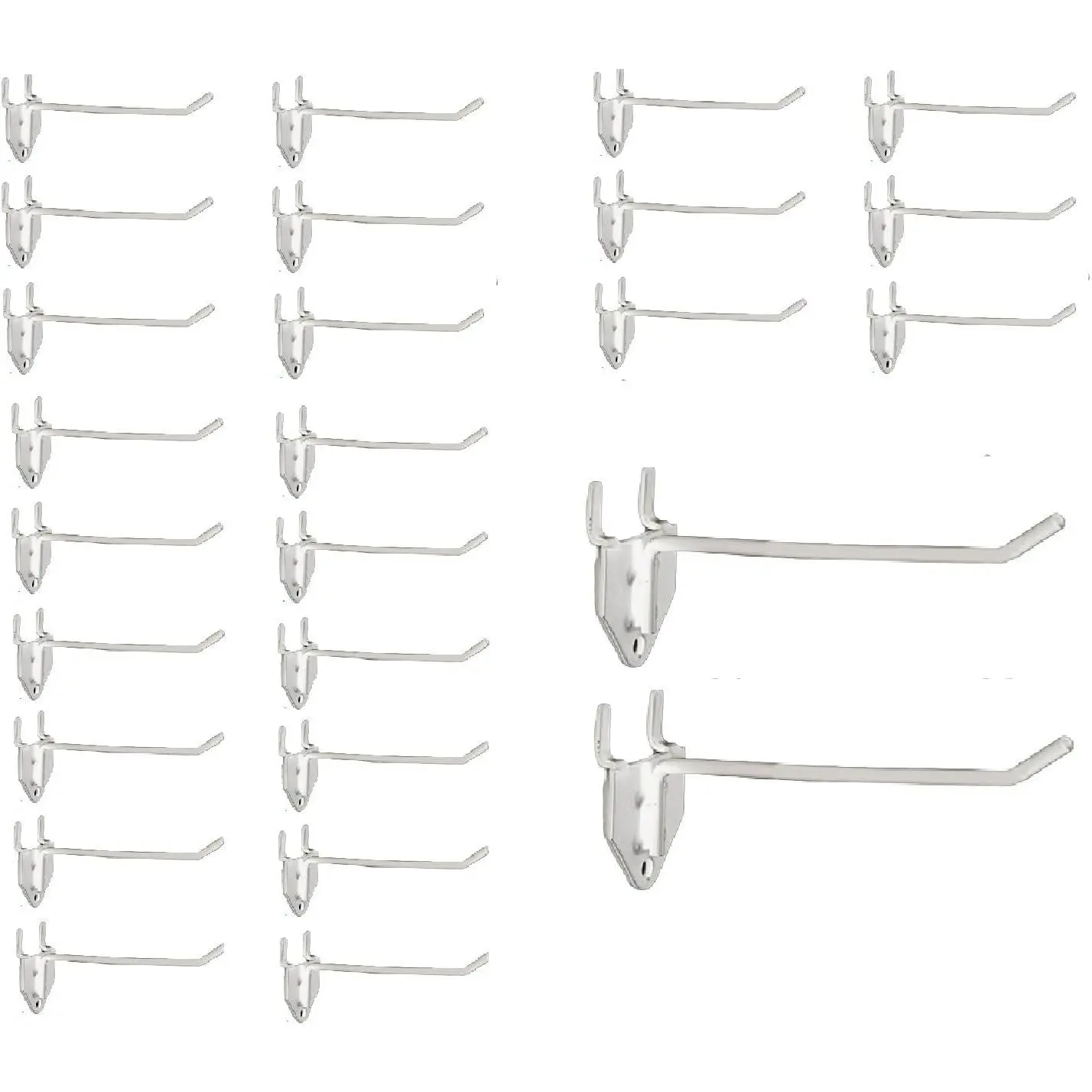 30 Packs 6" Metal Pegboard Hooks, Standard Hooks is Fit to Pegboard Display and Pegboard Panels, White