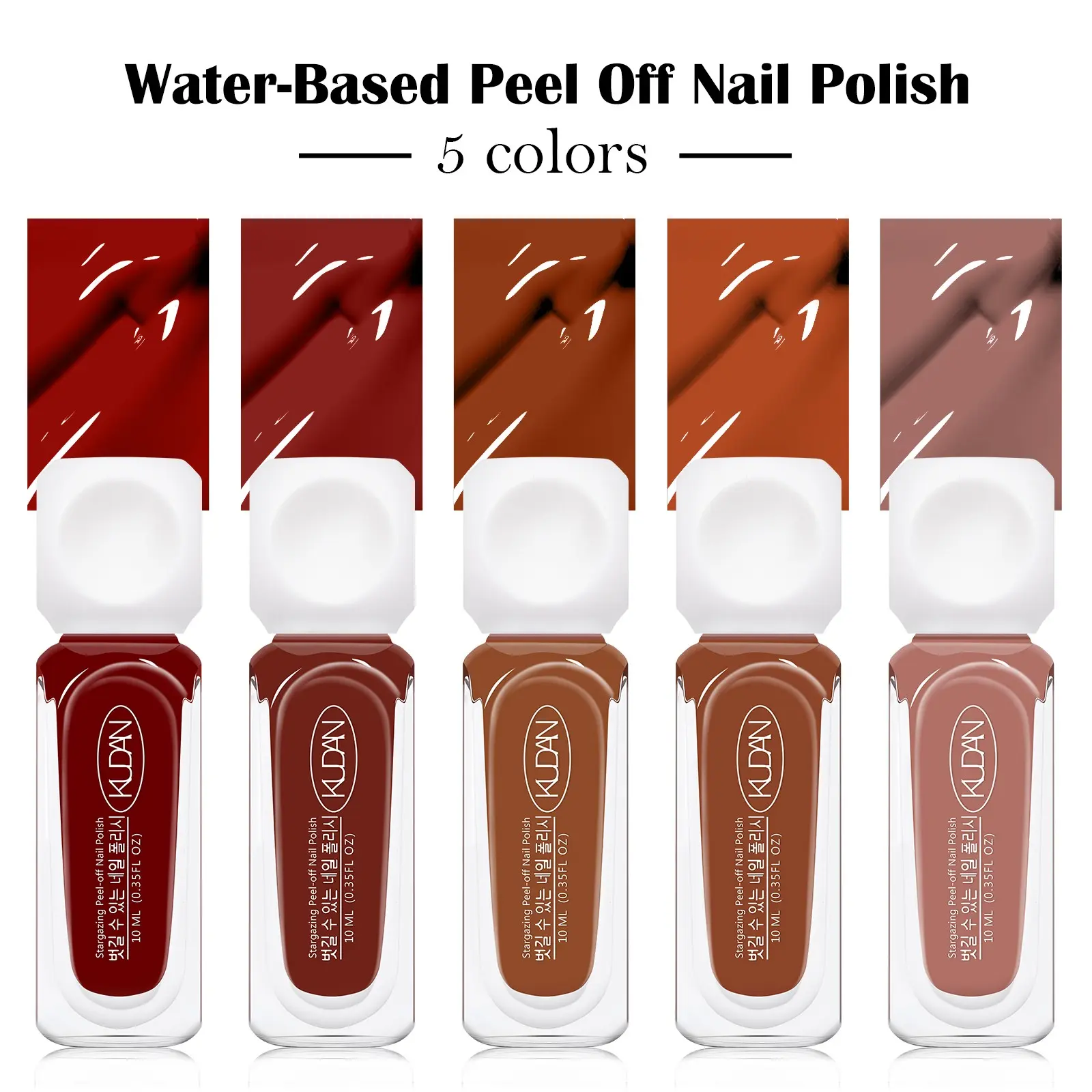 Quick Drying Nail Polish Set, 5Count/Set Trendy Nail Polish, Alcohol-free, Odorless, No-bake, Water-Based, Peel-off, Multicolor, Diy Manicure, Suitable for Daily Nails & Festival Nails, Nail Art Supplies for Women & Girls, Nail Manicure, Nail Products