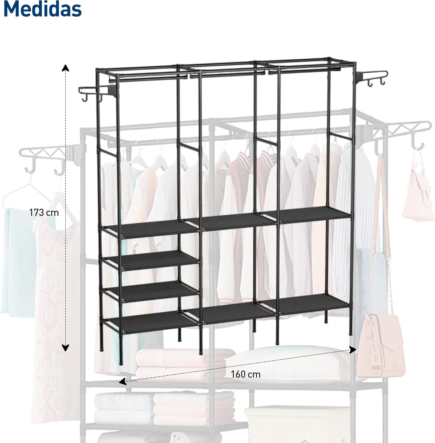 SICANDAENHK📏 GIANT Foldable Closet (173*160*35cm) – Your Messy Clothes’ WORST ENEMY!✅ Store ALL your outfits in one place and keep your home clutter-free.No more digging through piles of clothes!🚀 ClosetGoals StorageHack