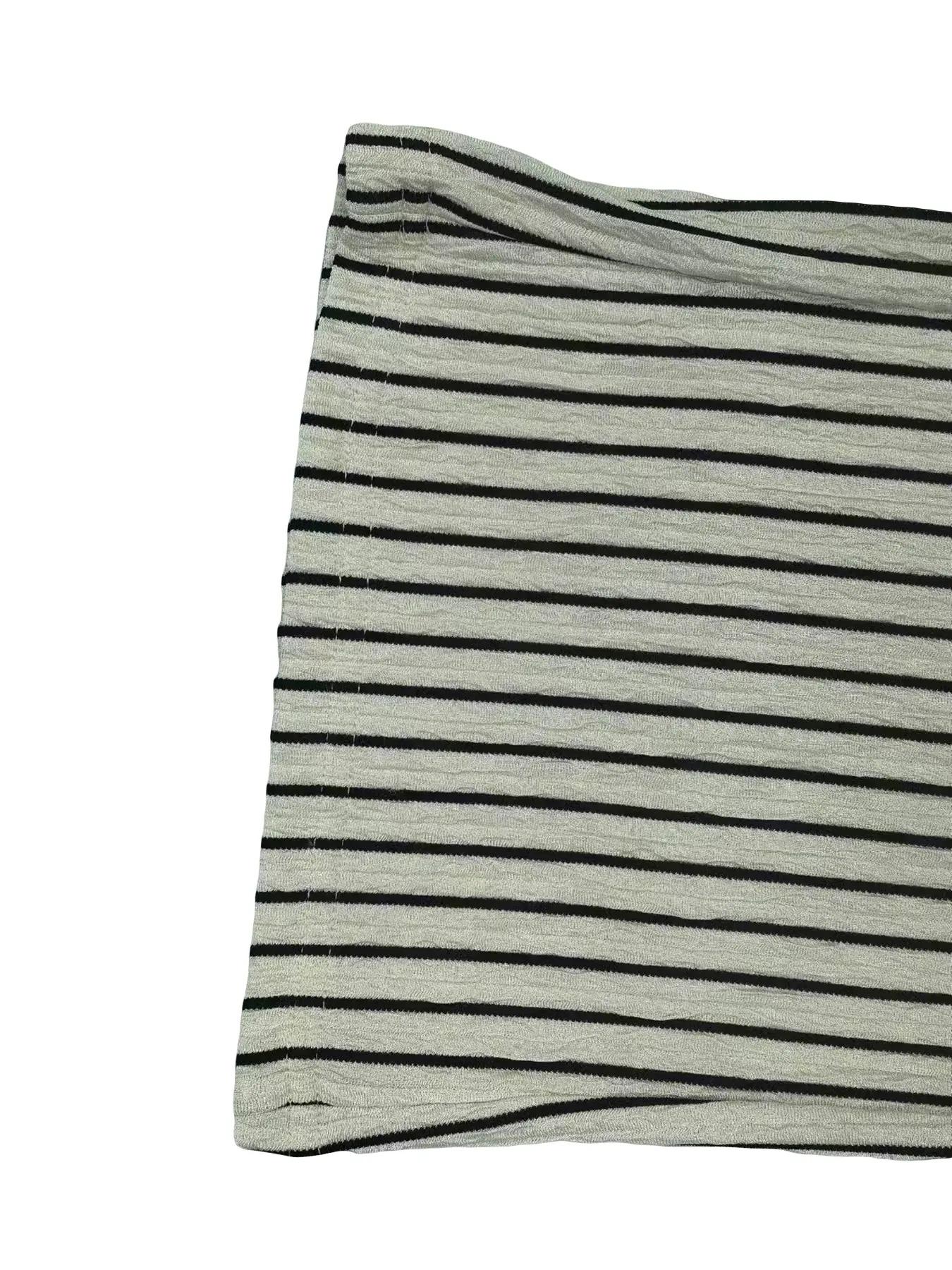 2-Piece Striped High Neck Split Hem Flared Pants Set, Casual for Women, Perfect for Spring and Fall, Comfortable Knit Fabric, Fashion Pants Set