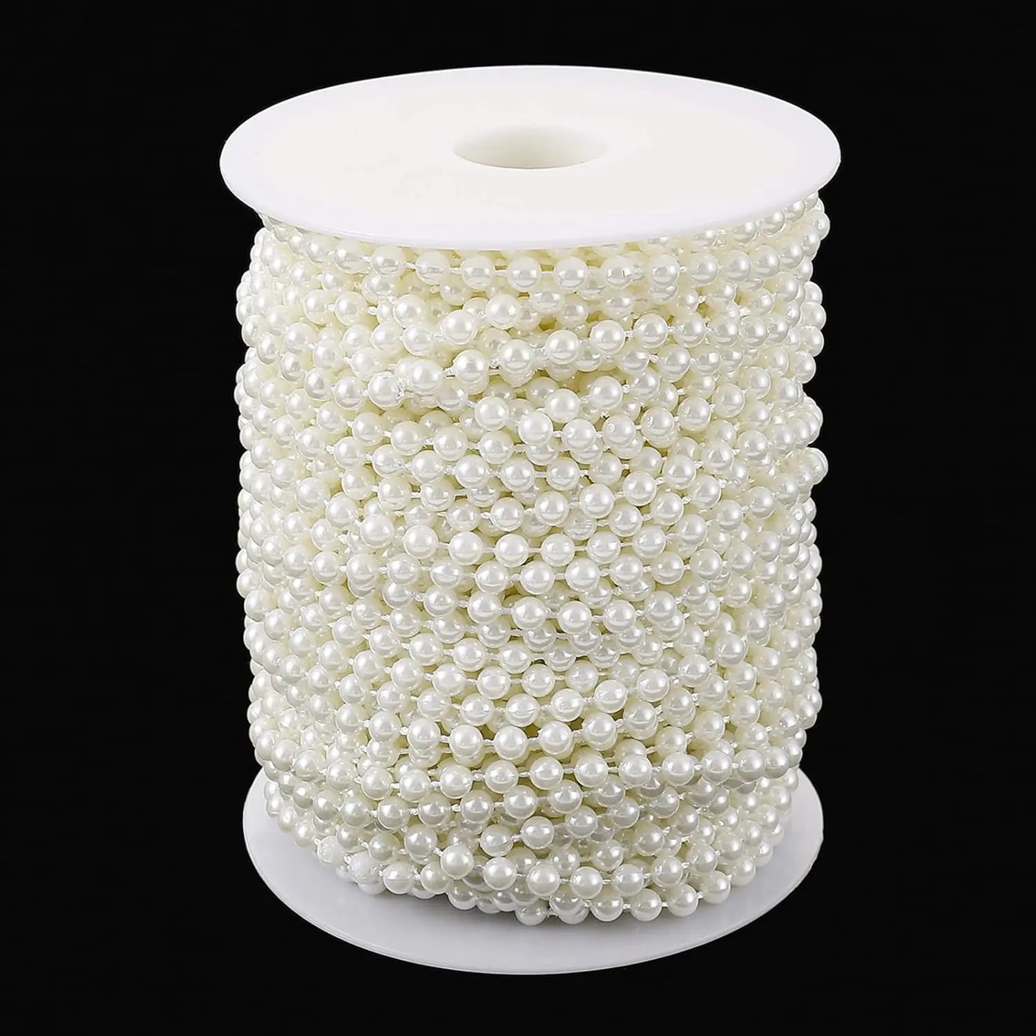Pearl Garland 20 Yards/59 Feet Artificial Pearl Bead Chain Trim Strands Roll, Ideal for DIY Crafts, Christmas, Wedding, Bouquet and Party Decoration (8mm-Ivory)