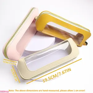 (Back To Shcool)Clear PVC Window Pencil Case for Boys Girls, Minimalist Transparent Stationery Storage Bag, See-through Portable Pen Pouch, Lightweight School Supplies for Back to School, Classroom Daily Study and Teen Student Daily Use