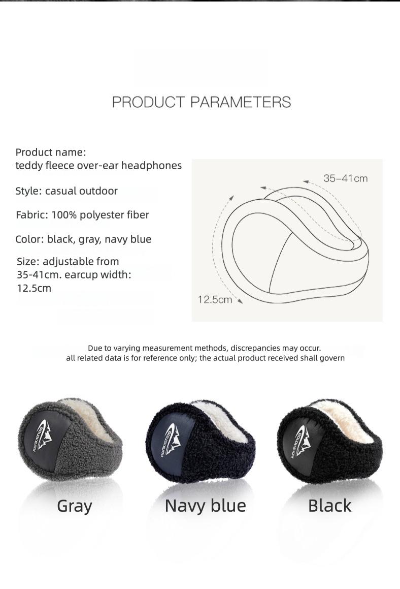 Rear-Wear Polar Fleece Ear Muffs for Men Foldable Winter Ear Protection Windproof Behind-the-Head Design All-Weather Commute & Outdoor Essential Stylish Gift