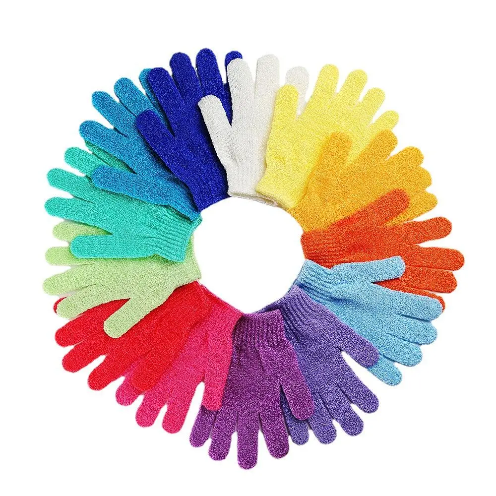 New thickened nylon frosted bath gloves, five-finger design for gentle exfoliation, full-body cleansing bath towel