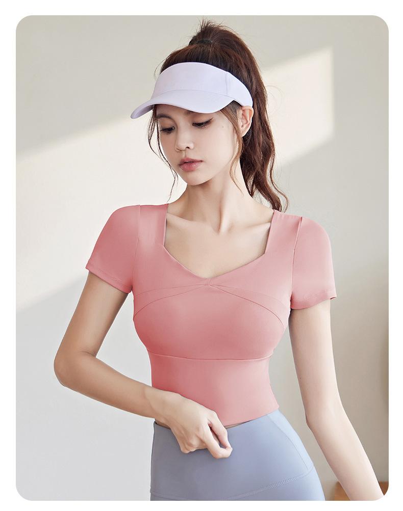 Slimming Running Sports Suit with Chest Pads for Summer Slim Fit Women's Fitness Training Yoga Wear Berry Purple & Starry Black