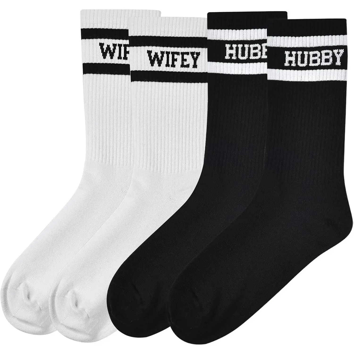 Couples Socks Set - Newlywed Gift, Hubby & Wifey Wedding Socks for Bride & Groom, Engagement Gift(Gift)