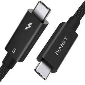 Intel Certified Thunderbolt 5 Cable 3.3ft, up to 120Gbps and 240W, Premium Braided 80Gbps Thunderbolt Cable, Compatible with Thunderbolt 4/3, USB4, MacBook M5 Pro, iPhone 17/16/15