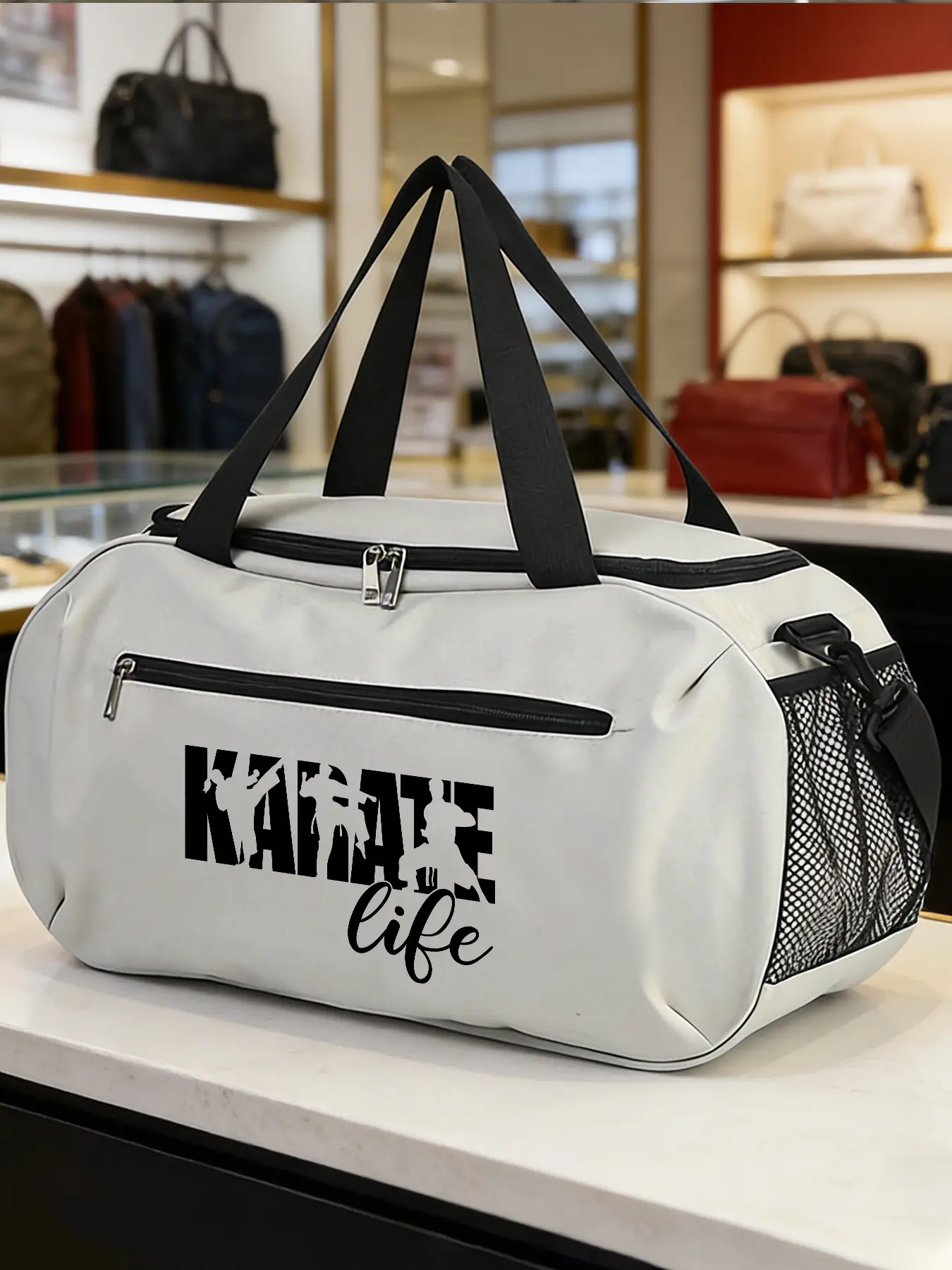 KARATE LIFE Pattern Crossbody Bag, Sports Shoulder Bag, Basketball Bag, Suitable for Daily Sports and Commuting. Durable with Large‑capacity Space, Adjustable Shoulder Strap, Trendy Fashion Item, An Ideal Gift.