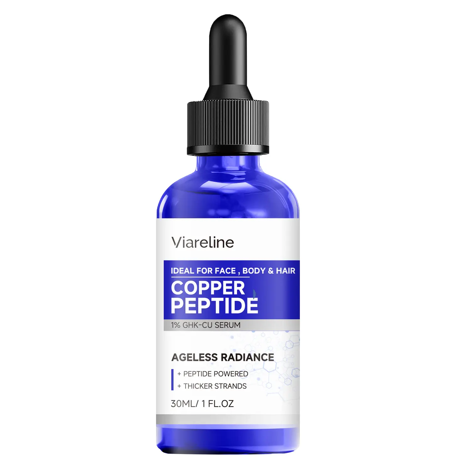 Multi-Effect Blue Copper Peptide Skin Care Essence, GHK-CU Essence, 30ml, Essential Serum, suitable for face, body, and hair. Moisturizes, smooths, and firms skin; suitable for all skin types.