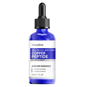 Multi-Effect Blue Copper Peptide Skin Care Essence, GHK-CU Essence, 30ml, suitable for face, body, and hair. Moisturizes, smooths, and firms skin; suitable for all skin types.