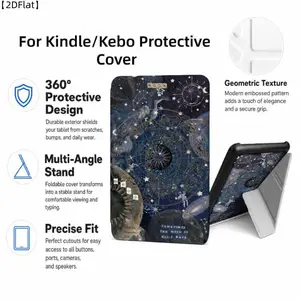For Kindle/Kobo/Tolino Case, with stand Celestial Star Map Astronaut Design Fashion printed automatic wake-up/sleep/suction screen Kindle protective case, suitable for 2019 new Kindle 11th generation, Kindle 11th generation protective case (2022/2024 mode