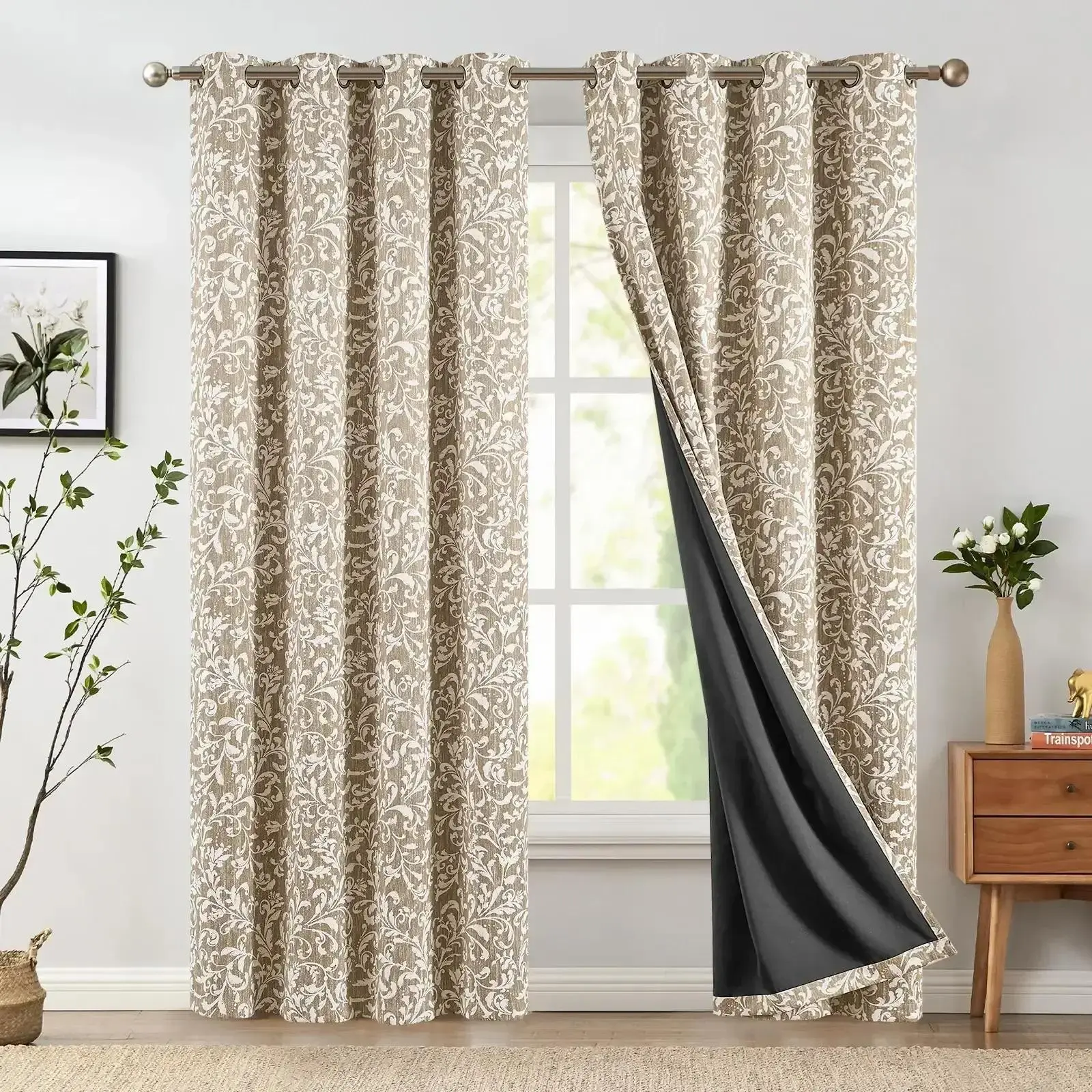Vintage Scroll Pattern Curtains