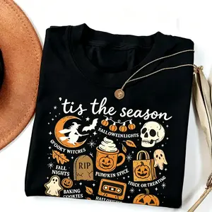 ’Tis the Season Halloween T-Shirt |   Pumpkin Ghost Fall Graphic Tee |   Spooky Autumn Holiday Shirt |   Cute Witch Trick or Treat Top
