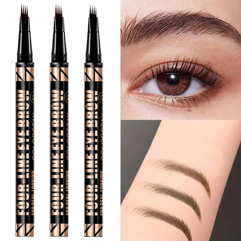 4 Tip Brow Pencil Instantly Shape Bold, Wild Brows with One Click 12H Waterproof & Smudge-Proof, Easy to Use for Everyone