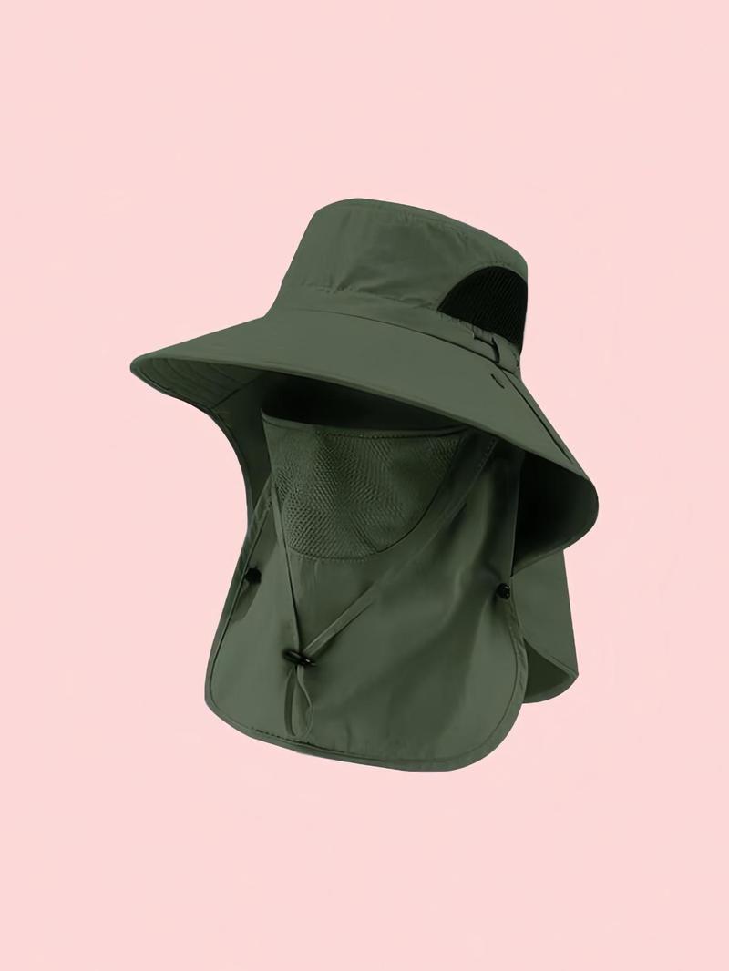 Men's Summer UV Protection Wide Brim Fishing Hat, Waterproof Bucket Hat, Outdoor Sunshade Cap for Hiking & Fishing, Breathable Quick-dry Fashionable Hat