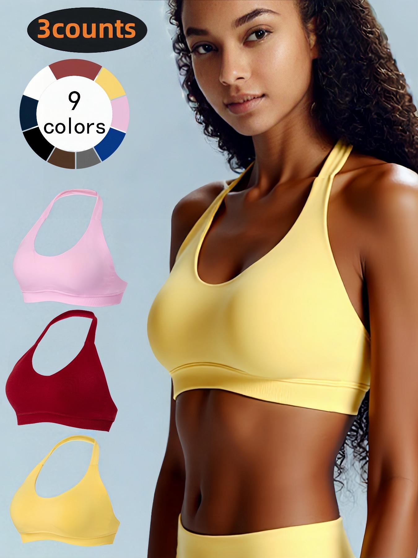 3-Pack Women's Backless Set, High Elasticity Wireless Bras, Yoga Sports Bra, Comfortable & Breathable Design, Perfect for Gym & Daily Wear